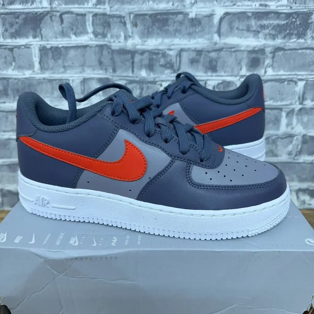 Nike Air Force 1 Cement Grey Team Orange White CT3839 008 GS Youth Size 5.5Y New